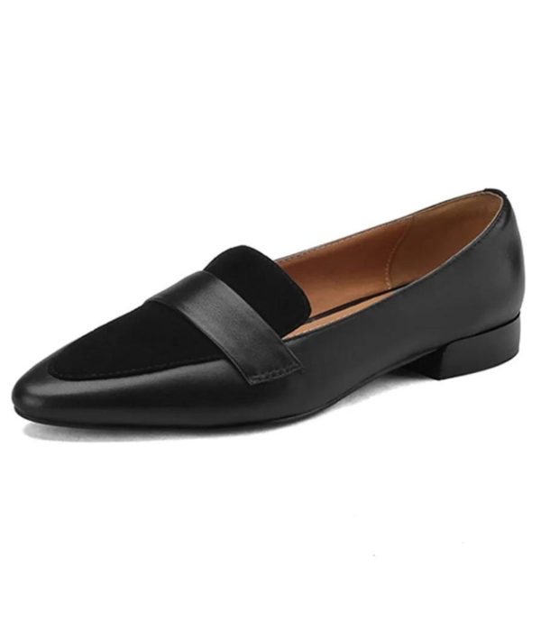 chaussures mocassin ballerine à talon carré