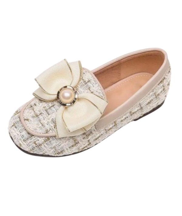 mocassin ballerine satin avec nœud