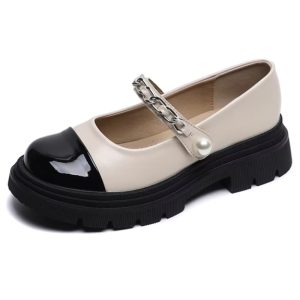 mocassin plateforme vernis à boucles