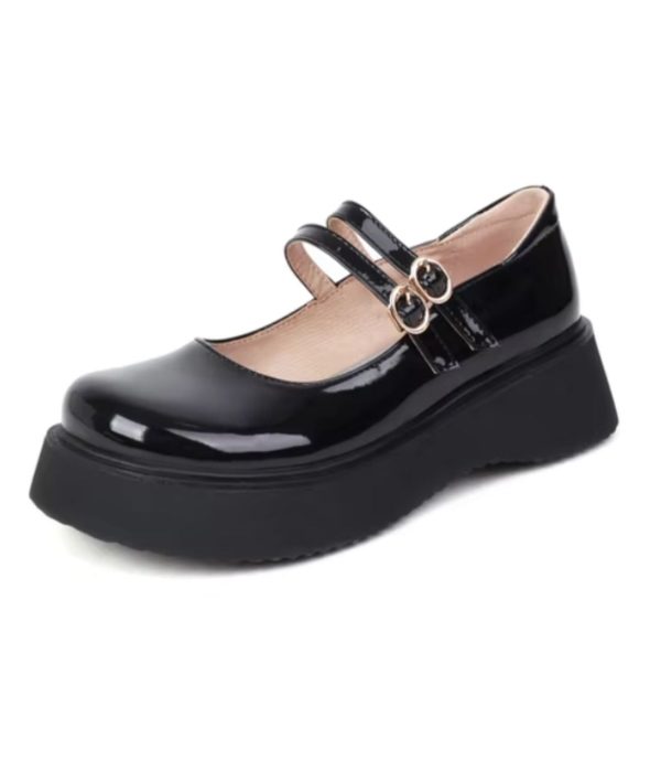 mocassin ballerine vernis avec doubles boucles