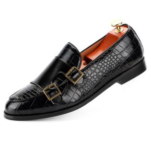 mocassin cuir imprimé crocodile homme