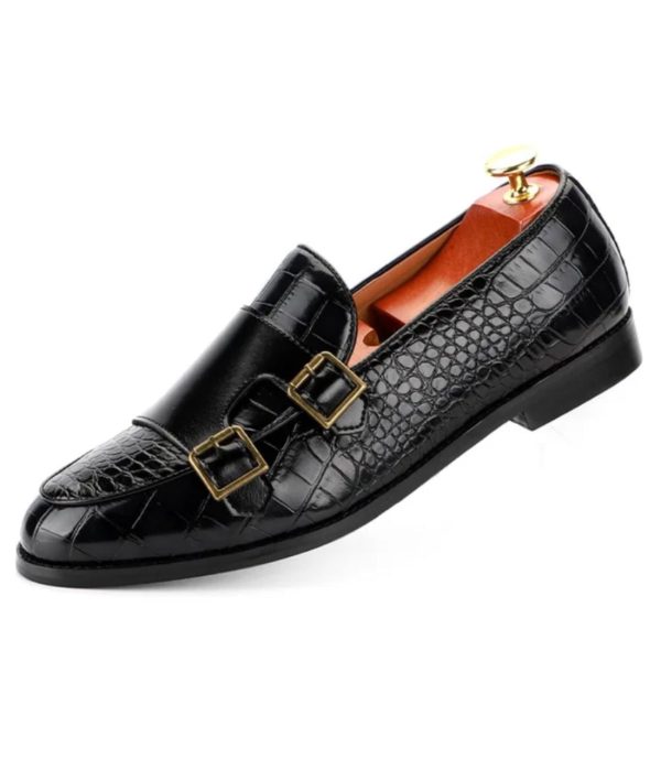 mocassin cuir imprimé crocodile homme