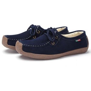 mocassin en daim à lacets pour femmes