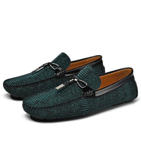 mocassin plateforme vert élégant