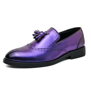 mocassins violets métalliques