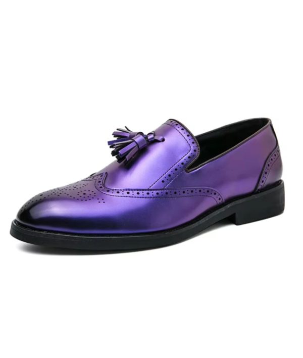 mocassins violets métalliques