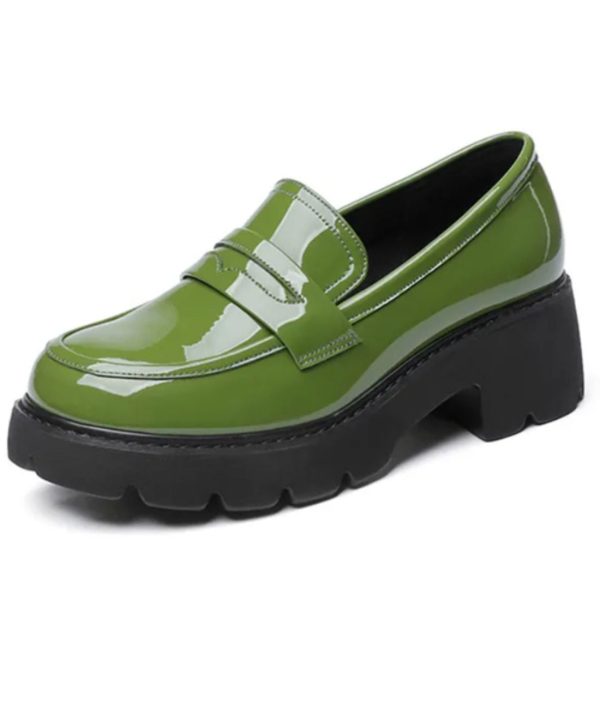 mocassin-plateforme cuir vernis