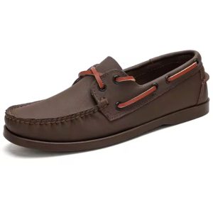 mocassins bateau bicolores à lacets