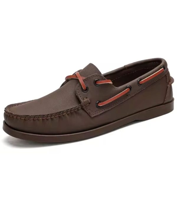 mocassins bateau bicolores à lacets