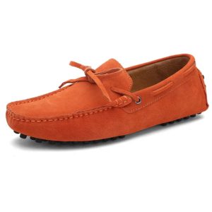 mocassins bateau en daim colorés pour homme