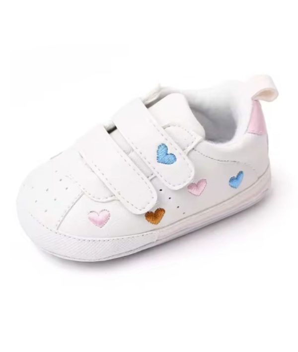 Mocassins bébé fille motif coeur