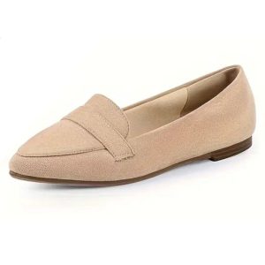 mocassins beiges en cuir