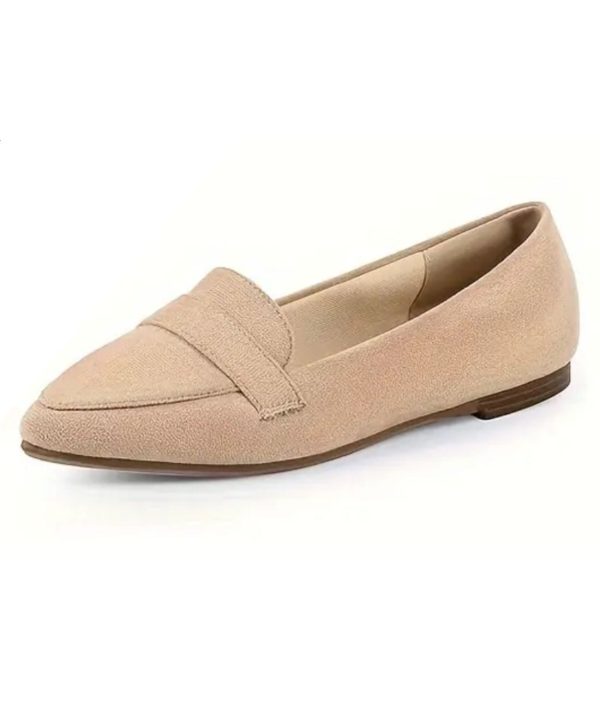 mocassins beiges en cuir