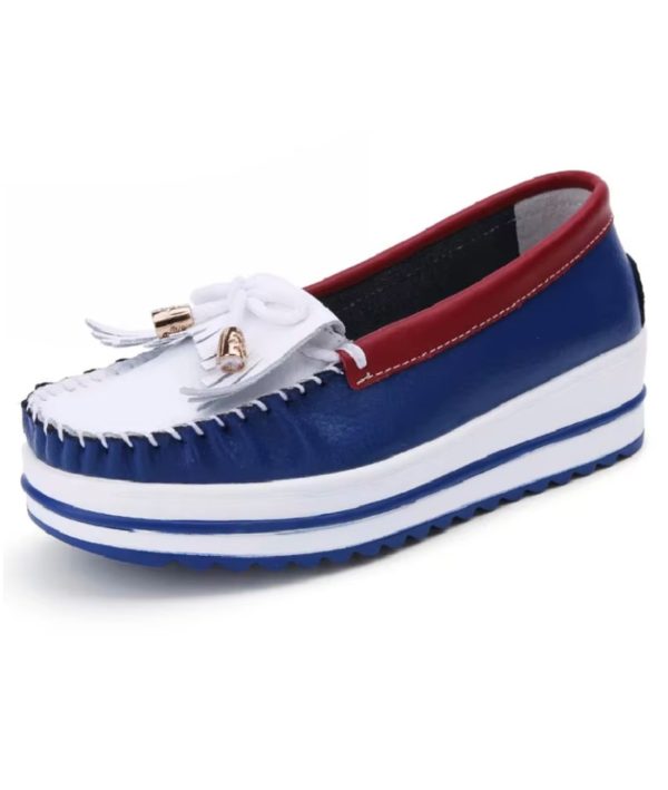 mocassins bicolores à plateforme