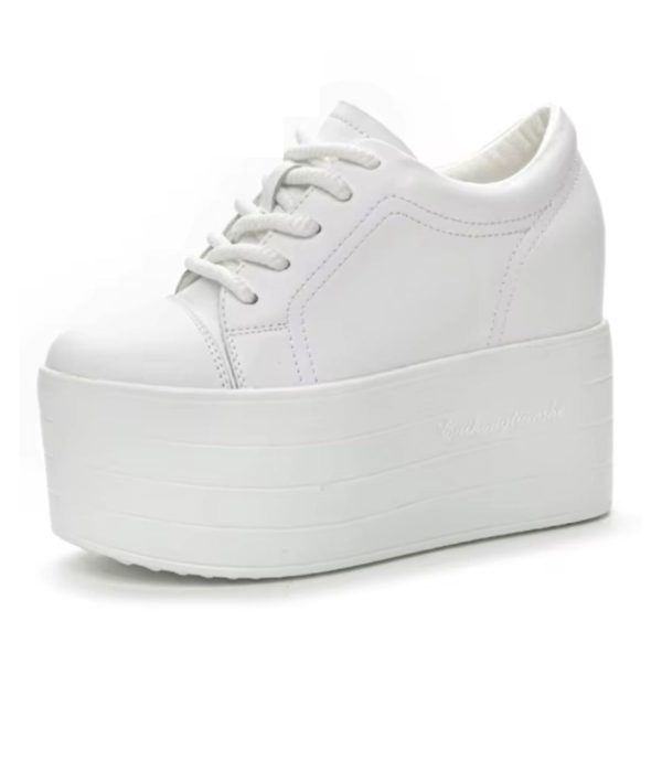 mocassins blancs à plateforme femme