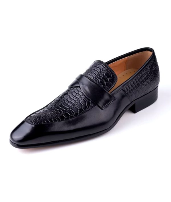 Mocassins À Bout Pointu En Cuir Véritable Pour Homme