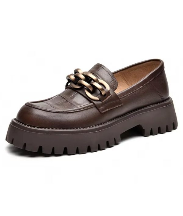 mocassins avec chaîne dorée pour femmes
