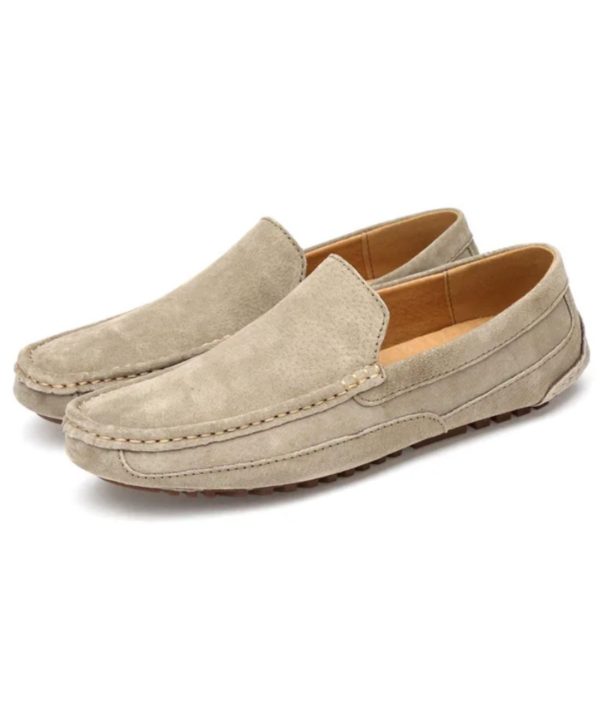 mocassin en cuir véritable