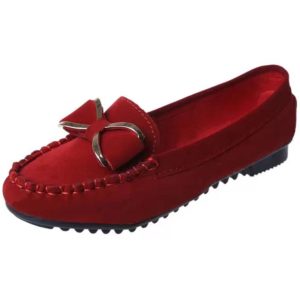 mocassin plateforme en daim pour femmes