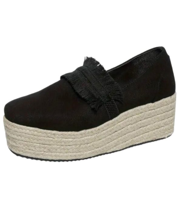 mocassins compensés en suédine