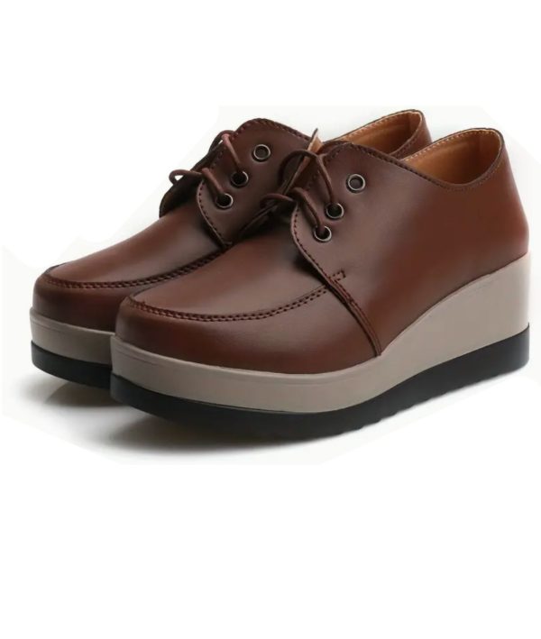 Mocassins Compensés À Lacets Style Bateau