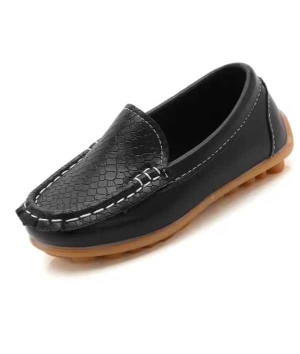 mocassins En Cuir À Semelle Souple Pour Garçons