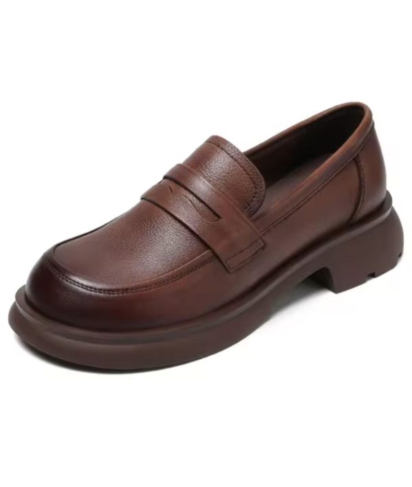 mocassins En Cuir À Talon
