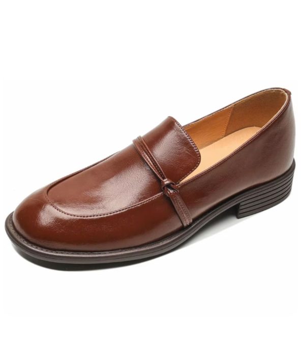 mocassins cuir talons épais femmes