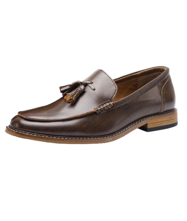 mocassins en cuir véritable à frange et noeud