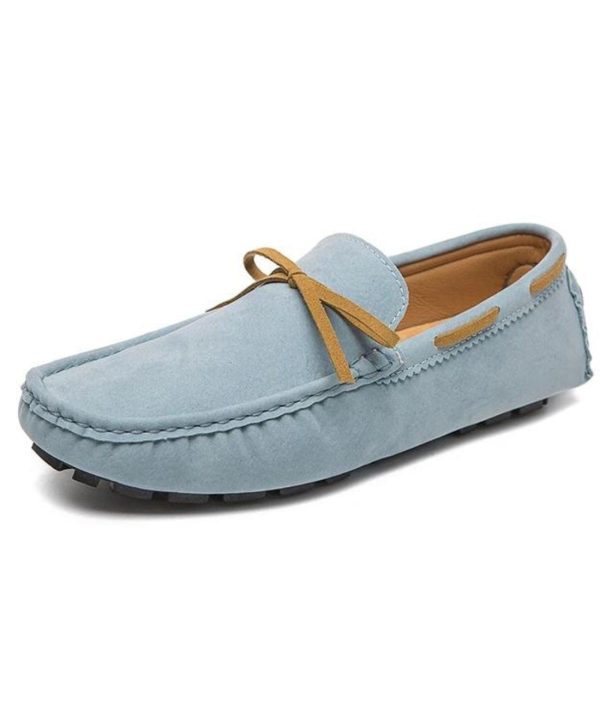 mocassins en daim avec nœud