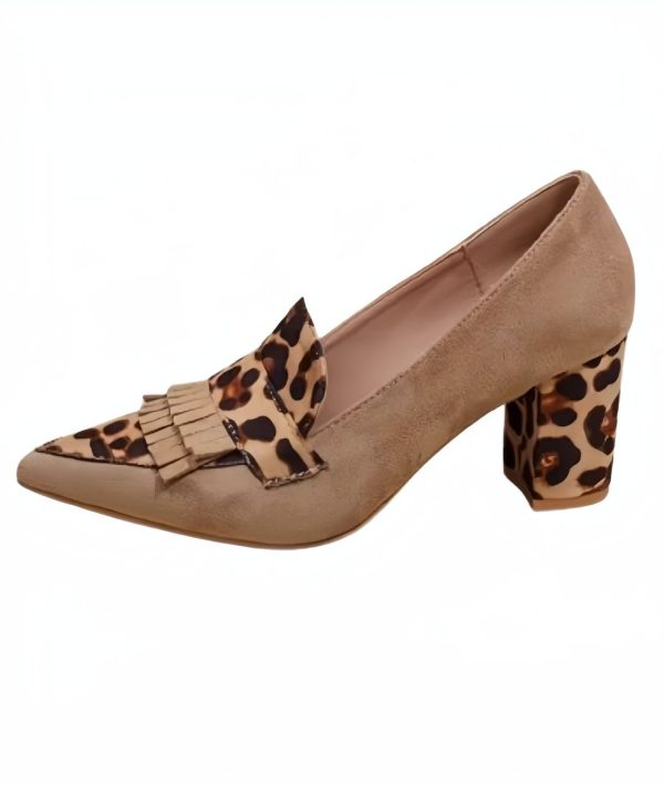 Mocassins Daim À Talons Hauts Pour Femmes