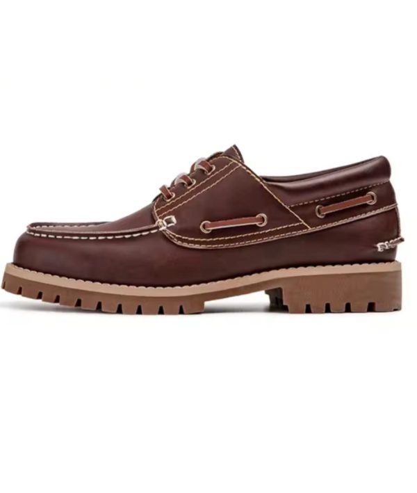 mocassins décontractés à plateforme en cuir