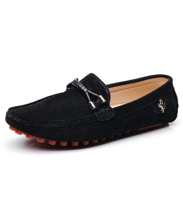 Mocassins D’été En Daim Noir Pour Hommes