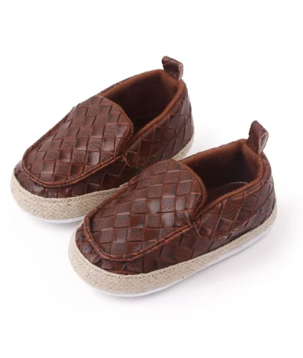 mocassins bébé garçon cuir tressé