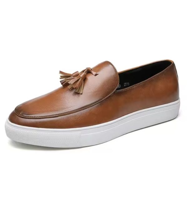 mocassins À glands en cuir lisse