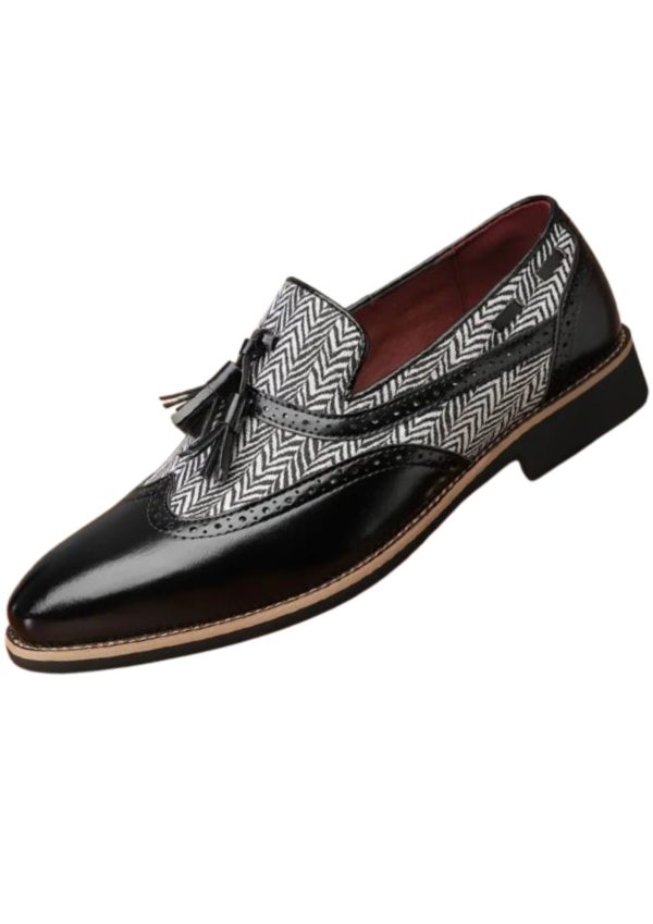 mocassins à glands en cuir