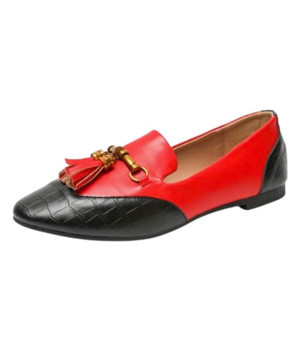 mocassins à glands en cuir pour femme
