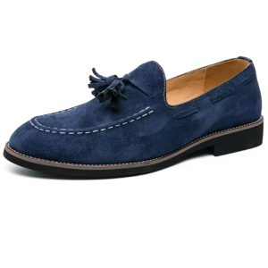 mocassins à glands en daim véritable