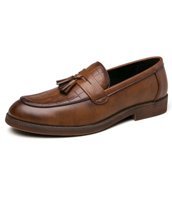 mocassins à glands effet cuir crocodile