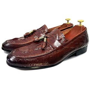 mocassins élégants en cuir croco pour homme