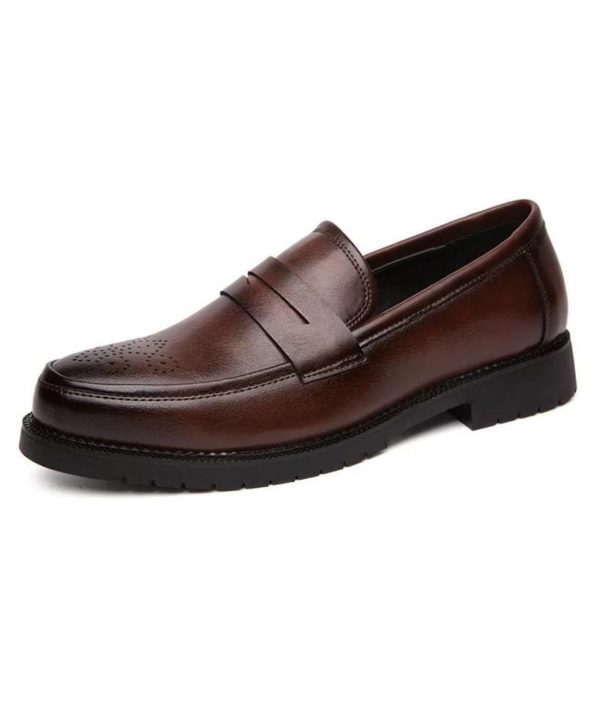 mocassin habillé en cuir véritable pour homme