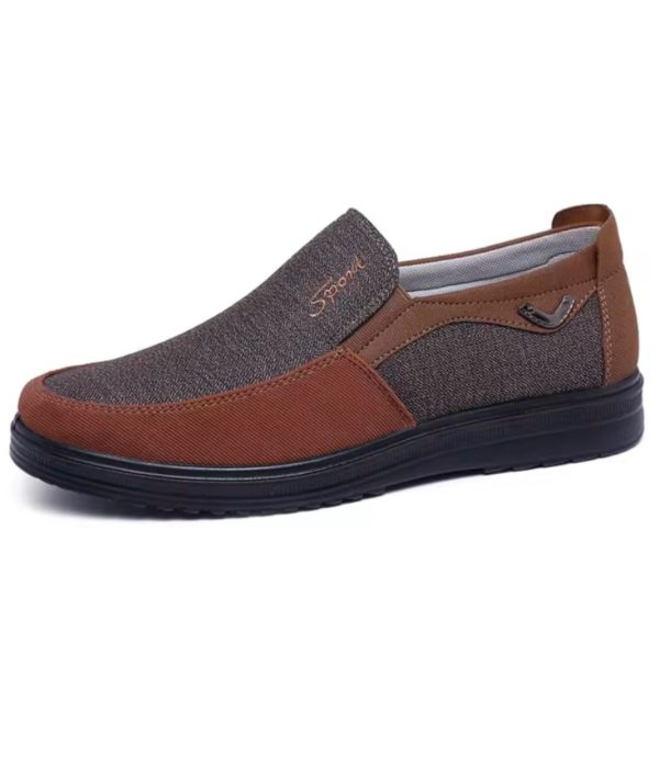 mocassins légers homme marron tissu