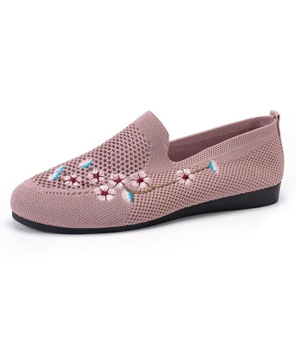 mocassins en maille respirante avec broderie
