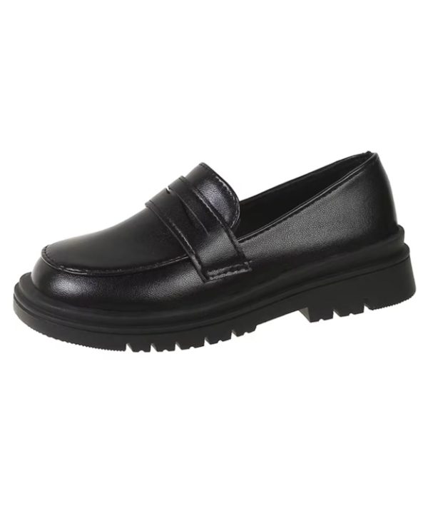 mocassins noir brillant pour garçons