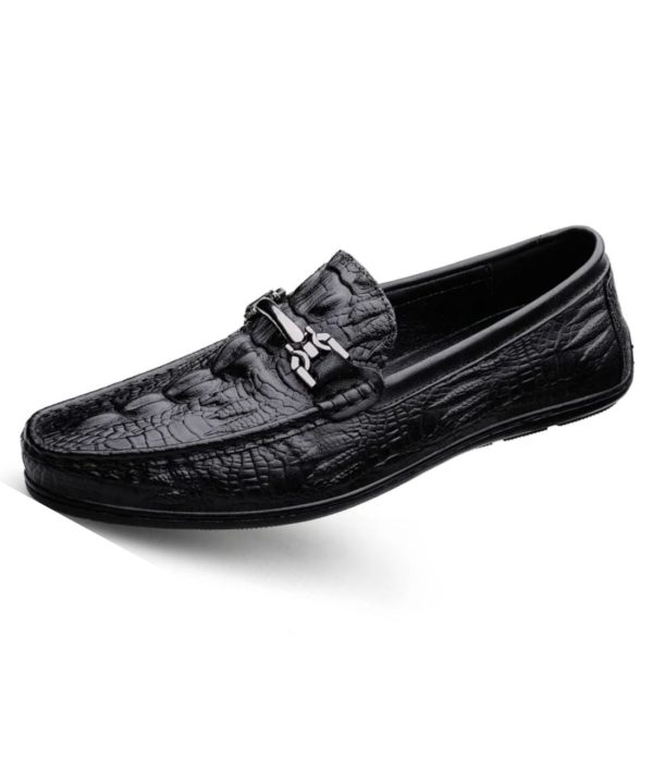 mocassin-plateforme noir en cuir synthétique