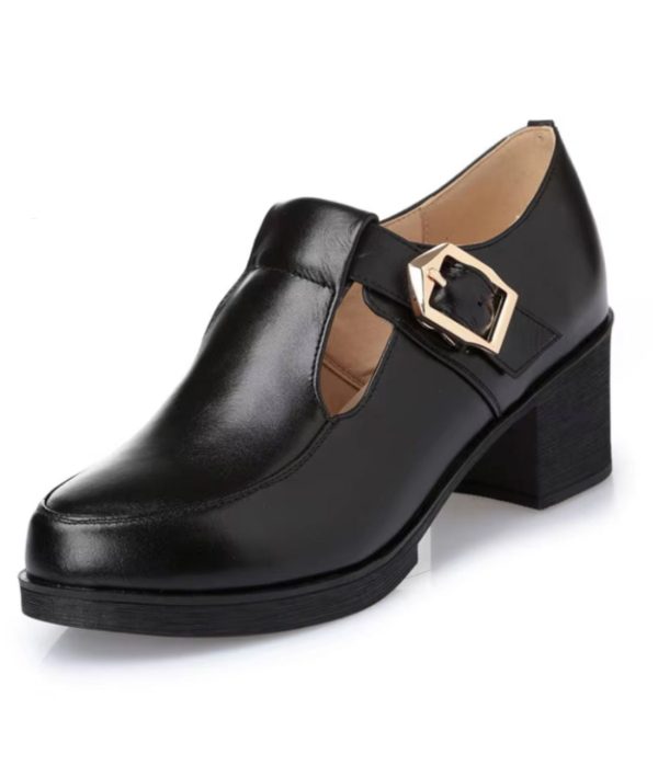 mocassins noirs en cuir pour femme