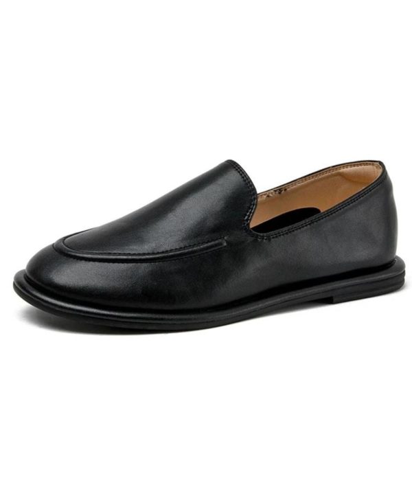 mocassins noirs femme cuir