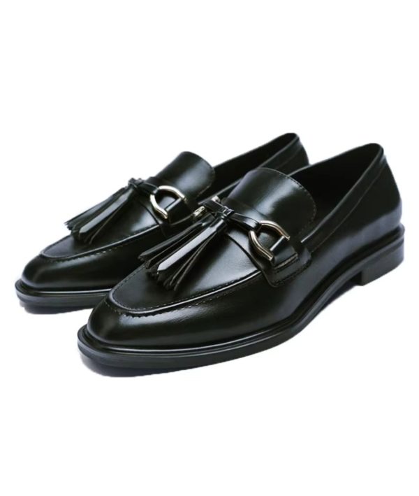 mocassins noirs femme enfiler