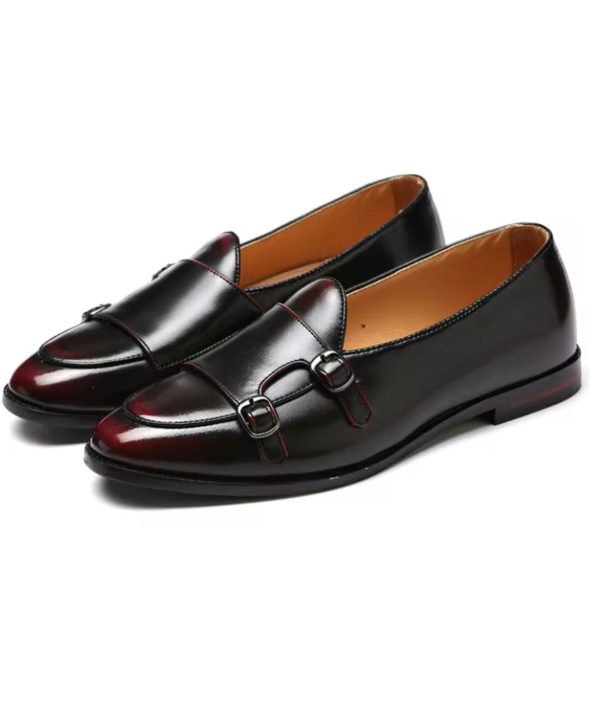 mocassins noirs vernis à bordures rouges