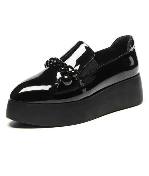 mocassin-plateforme vernis noir